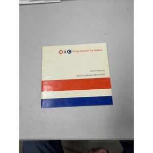 Vintage BIC Turntable Owners Manual for Models 980 & 960 1974